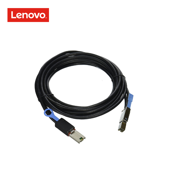 Lenovo SAS external cable - 36 pin 4x Shielded Mini MultiLane (M) to 26 pin 4x Shielded Mini MultiLane SAS (SFF-8088) (M) - 10 ft - for Storwize V3700, V5000; Storwize V3700 