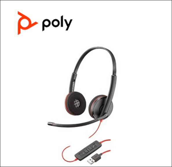 Poly Blackwire C3220 USB 3200 Series - headset - on-ear - wired - USB - noise isolating - black 