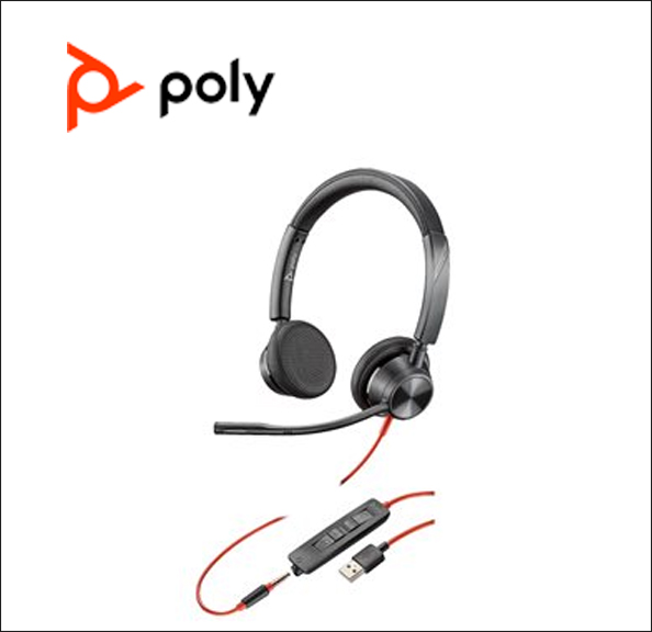 Poly Plantronics Blackwire 3325 - 3300 Series - headset - on-ear - wired - USB, 3.5 mm jack 