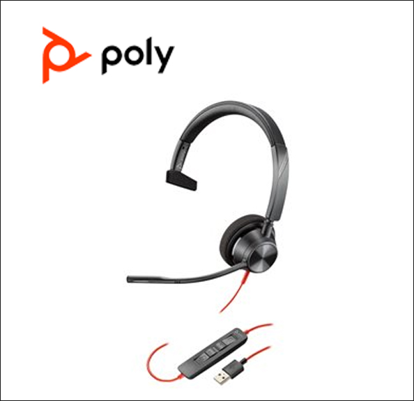 Poly Plantronics Blackwire 3315-M - Microsoft Teams - 3300 Series - headset - on-ear - wired - 3.5 mm jack, USB-A 