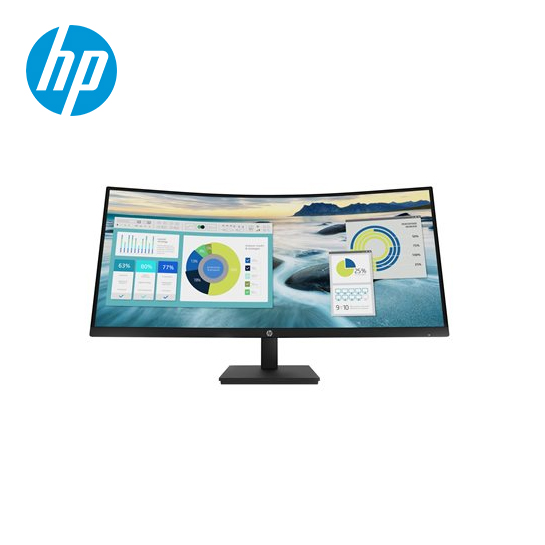 HP P34hc G4 P-Series - LED monitor - curved - 34" - 3440 x 1440 WQHD @ 60 Hz - VA - 250 cd/m² - 3500:1 - 5 ms - HDMI, DisplayPort, USB-C - speakers - black 
