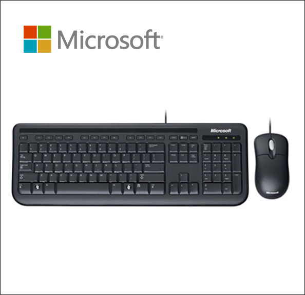 Microsoft Wired Desktop 600 for Business Keyboard and mouse set - USB - US - black Subscription License,Software Licensing,Software Assurance