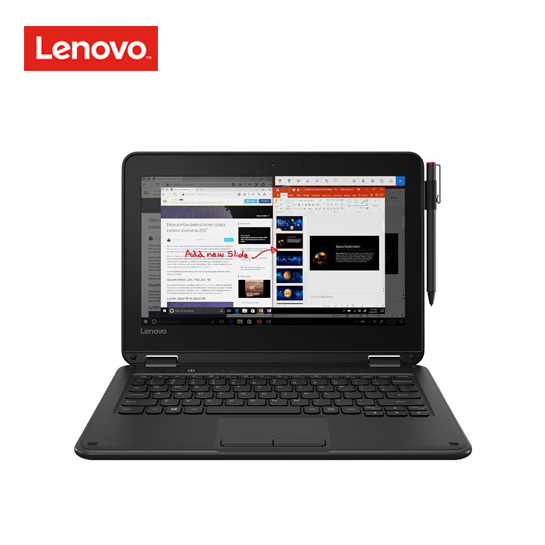 Lenovo 300e (1st Gen) 81FY Flip design - Pentium N4200 / 1.1 GHz - Windows 10 in S mode - 4 GB RAM - 64 GB eMMC - 11.6" touchscreen 1366 x 768 (HD) - HD Graphics 505 - Wi-Fi, Bluetooth - kbd: US 