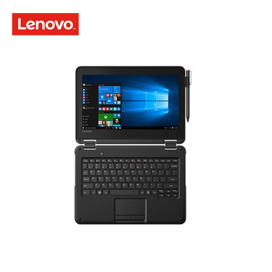 Lenovo 300e (1st Gen) 81FY Flip design - Celeron N3450 / 1.1 GHz - Win 10 Home 64-bit - 4 GB RAM - 64 GB eMMC - 11.6" IPS touchscreen 1366 x 768 (HD) - HD Graphics 500 - Wi-Fi, Bluetooth - black - kbd: US 