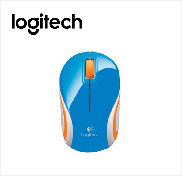 Logitech M187 Mouse - optical - 3 buttons - wireless - 2.4 GHz - USB wireless receiver - blue 