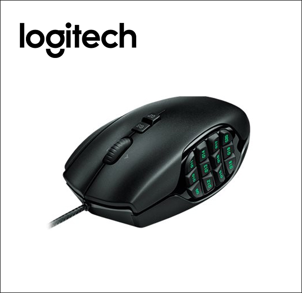 Logitech Gaming Mouse G600 MMO Mouse - right-handed - laser - 20 buttons - wired - USB - black 
