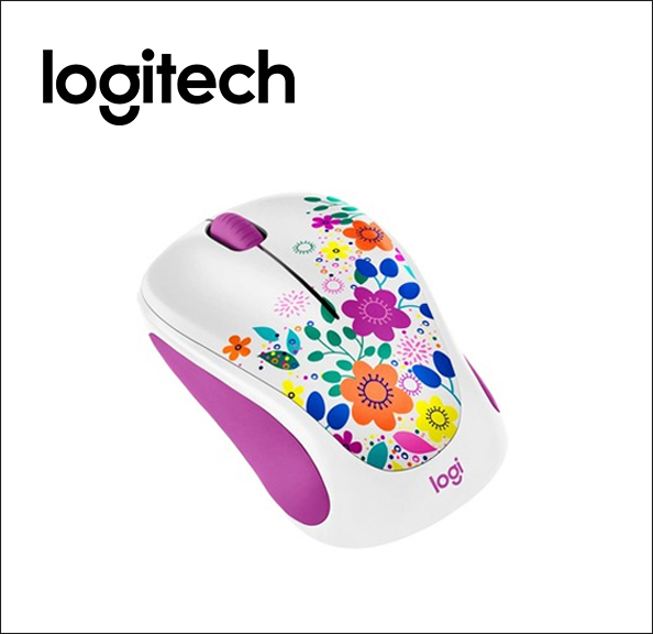 Logitech Design Collection Mouse - optical - 3 buttons - wireless - 2.4 GHz - Logitech Unifying receiver - spring meadow