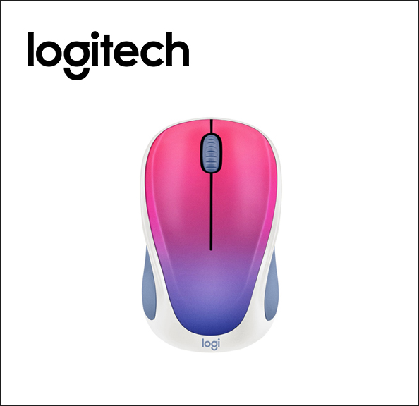 Logitech Design Collection Mouse - optical - 3 buttons - wireless - 2.4 GHz - Logitech Unifying receiver - blue blush