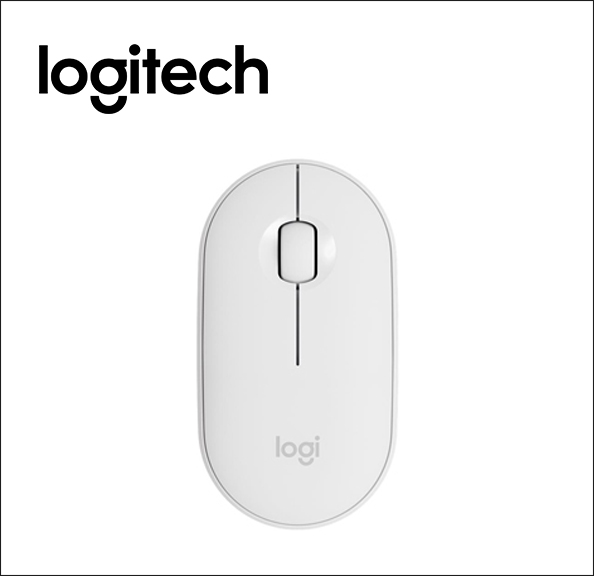 Logitech Pebble i345 Mouse - optical - 3 buttons - wireless - Bluetooth - white - for Apple 10.2-inch iPad; 10.5-inch iPad Air; 11-inch iPad Pro; iPad mini 5 