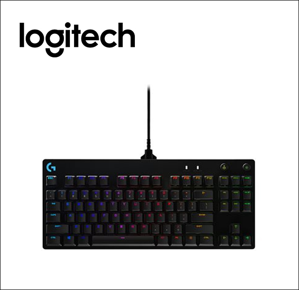 Logitech G Pro Mechanical Gaming Keyboard Keyboard - backlit - USB - key switch: GX Blue Clicky - black 