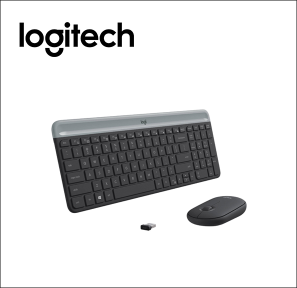 Logitech Slim Wireless Combo MK470 Keyboard and mouse set - wireless - 2.4 GHz - graphite 