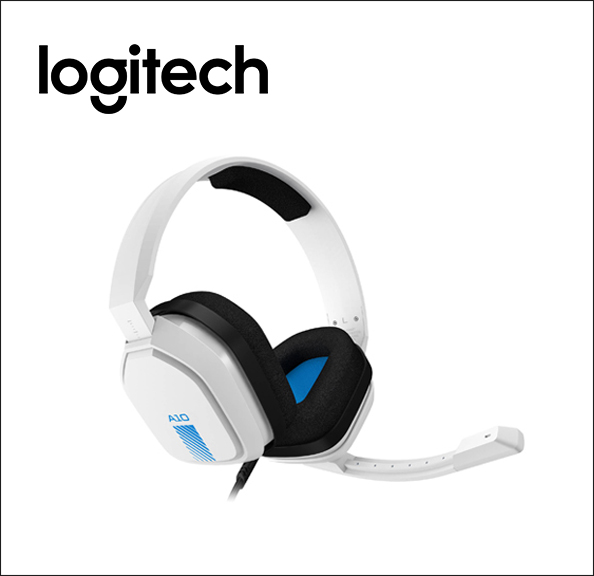 ASTRO A10 Headset - full size - wired - 3.5 mm jack - white - for Sony PlayStation 4, Sony PlayStation 4 Pro, Sony PlayStation 4 Slim, Sony PlayStation 5 