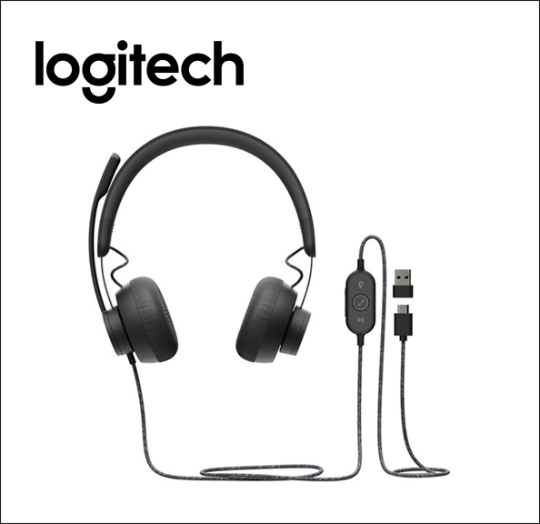 Logitech Zone Wired Noise Cancelling Headset For Microsoft Teams - headset - on-ear - wired - active noise canceling - USB-C - graphite 