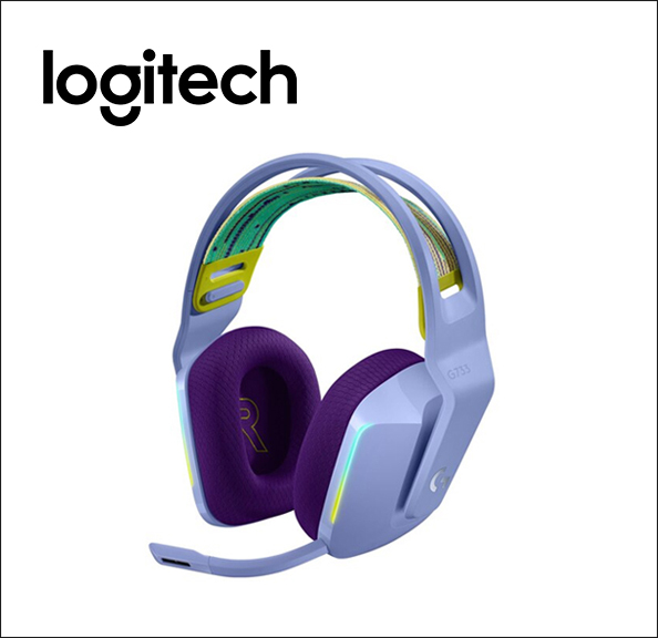 Logitech G733 LIGHTSPEED Wireless RGB Gaming Headset Headset - 7.1 channel - full size - 2.4 GHz - wireless - lilac 