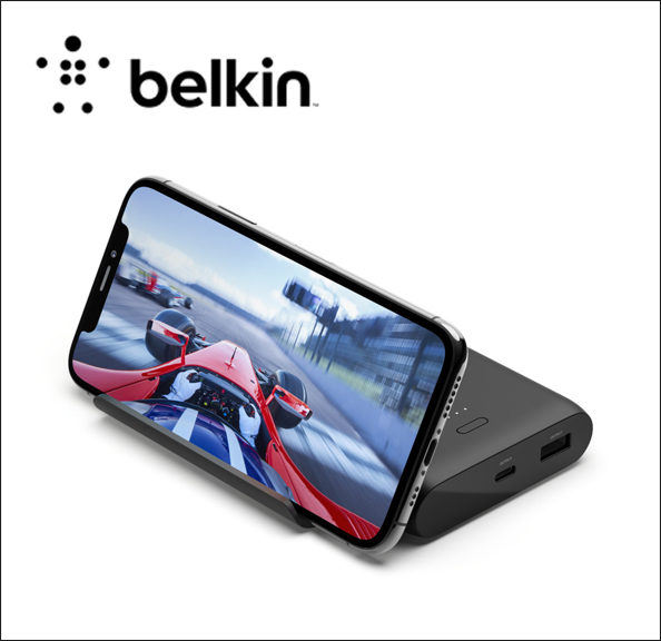 Belkin BOOST CHARGE Power bank - 10000 mAh - 2 output connectors (USB, USB-C) - black 
