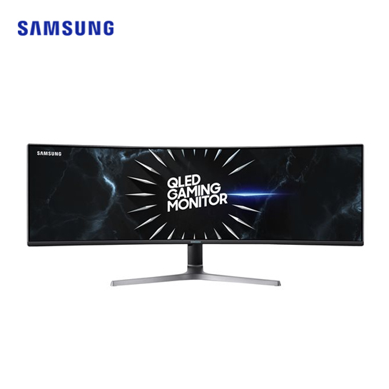 Samsung C49RG90SSN CRG9 Series - QLED monitor - curved - 49" (48.8" viewable) - 5120 x 1440 Dual Quad HD @ 120 Hz - VA - 1000 cd/m² - 3000:1 - 4 ms - HDMI, 2xDisplayPort - dark gray/blue 