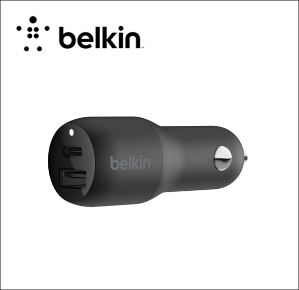 Belkin BOOST CHARGE Dual Charger Car power adapter - 36 Watt - 2 output connectors (USB-C) - black 