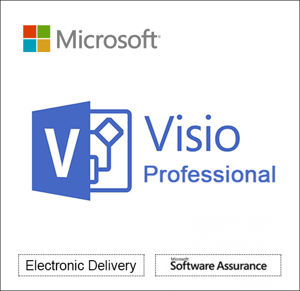 Microsoft Office Visio Professional Step-up license & software assurance - 1 PC - Open Value - additional product, 1 Year Acquired Year 2 - Win - English Software Assurance,Software Licensing