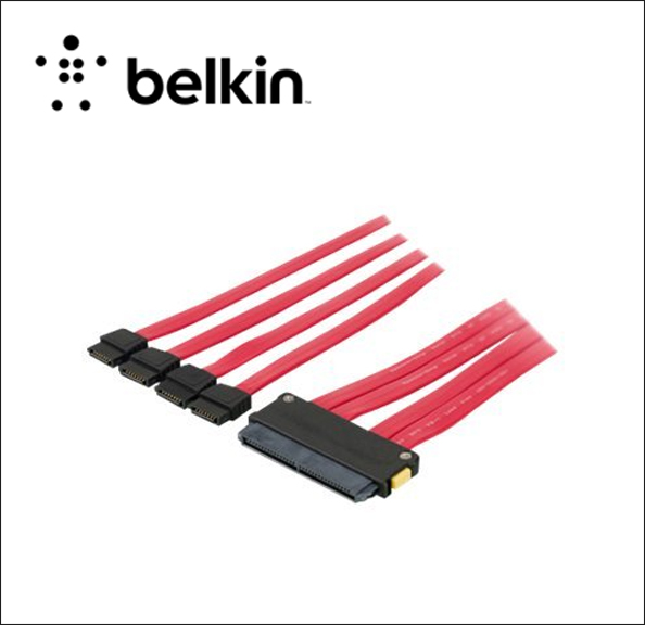 Belkin SATA / SAS cable - 4-Lane - 32 pin 4i MultiLane (F) to SATA (F) - 3.3 ft 