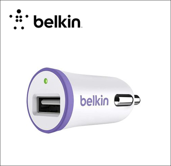 Belkin BOOST UP Car Charger Car power adapter - 12 Watt - 2.4 A (USB) - purple 