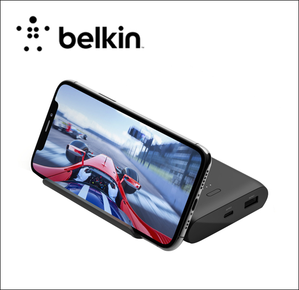 Belkin BOOST CHARGE Power bank - 10000 mAh - 15 Watt - 3 output connectors (USB, USB-C) - on cable: USB, USB-C - rose gold 