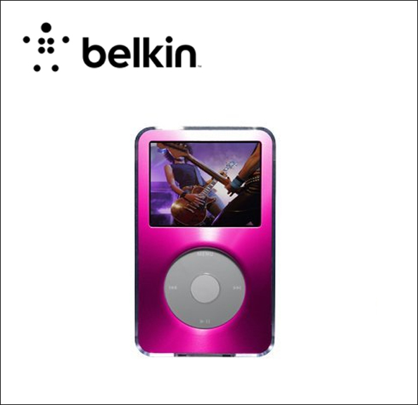 Belkin Acrylic Case Case for player - acrylic - pink, brushed metal - for Apple iPod (5G) 