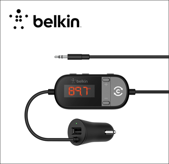 Belkin TuneCast In-Car 3.5mm to FM Transmitter FM transmitter / power adapter for cellular phone, car audio 