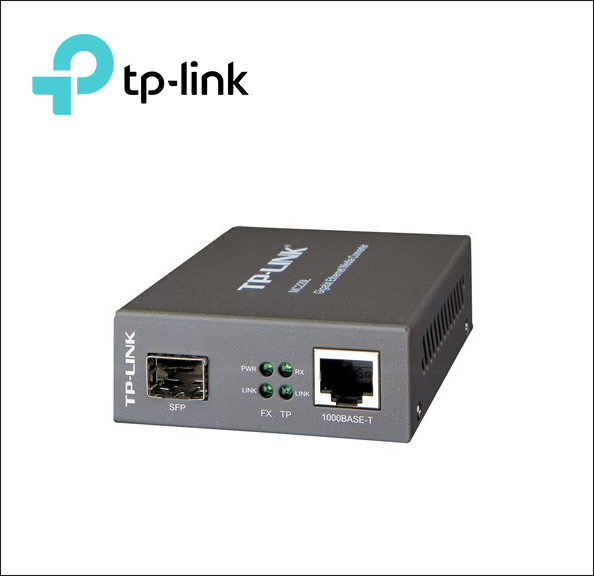 TP-Link MC220L Fiber media converter - GigE - 1000Base-LX, 1000Base-SX, 1000Base-LH - RJ-45 / SFP (mini-GBIC) - up to 6.2 miles - 850 nm / 1310 nm - for P/N: TL-MC1400 