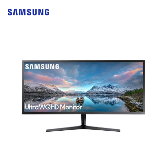 Samsung S34J550WQN SJ55W Series - LED monitor - 34" (34.1" viewable) - 3440 x 1440 UWQHD @ 75 Hz - VA - 300 cd/m² - 3000:1 - 4 ms - 2xHDMI, DisplayPort - dark gray/blue 