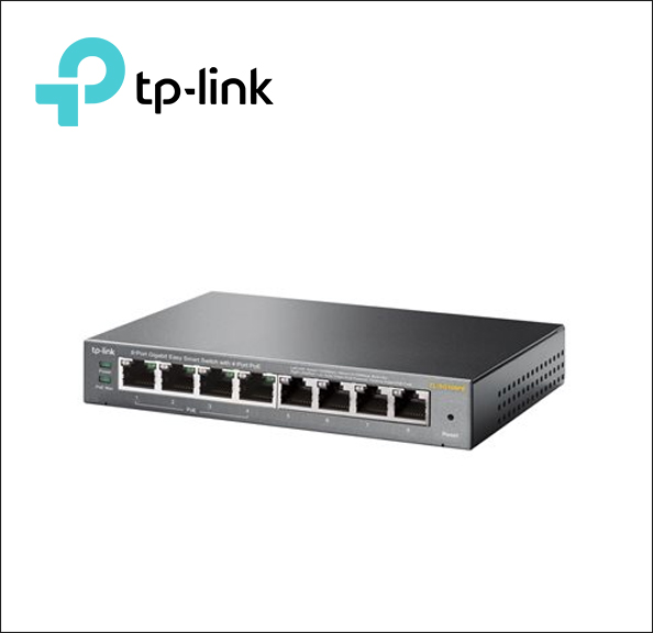 TP-Link Easy Smart TL-SG108PE Switch - smart - 4 x 10/100/1000 (4 PoE+) + 4 x 10/100/1000 - desktop - PoE+ (64 W) 